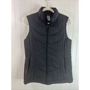 Champion Women Large Black Puffer Vest Front Zip Venture Loft Zip Pockets
